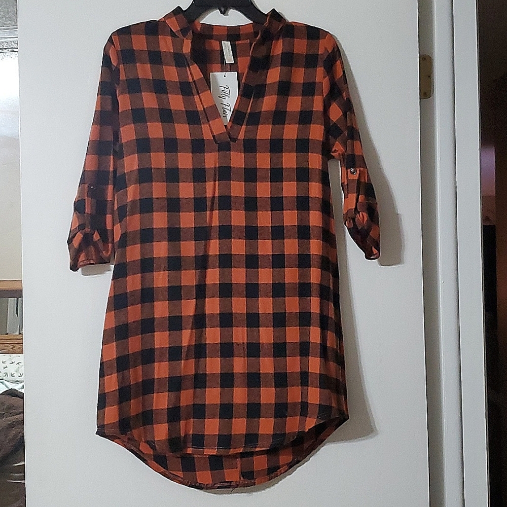 Orange and black flannel